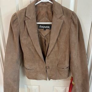 vintage leather suede moto jacket + look at measurements * accepting offers n